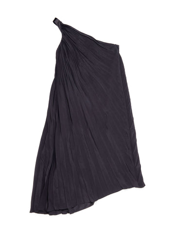 Christian Dior Asymmetric Pleated Dress Black