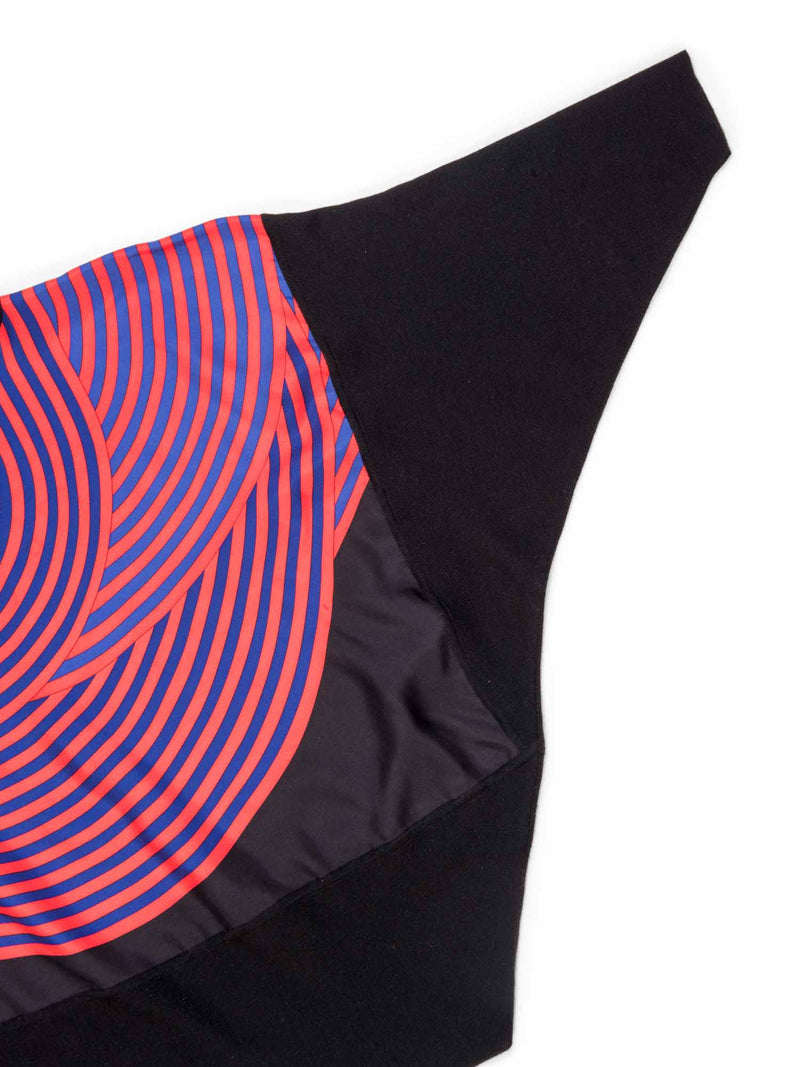 Hermes Cashmere Silk Striped Scarf Sweater Black Orange Blue