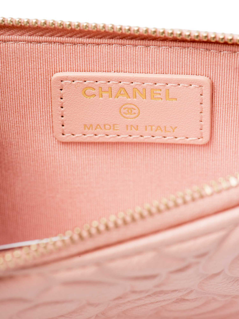CHANEL Camellia Quilted Caviar Leather iPhone Bag Clutch Pink
