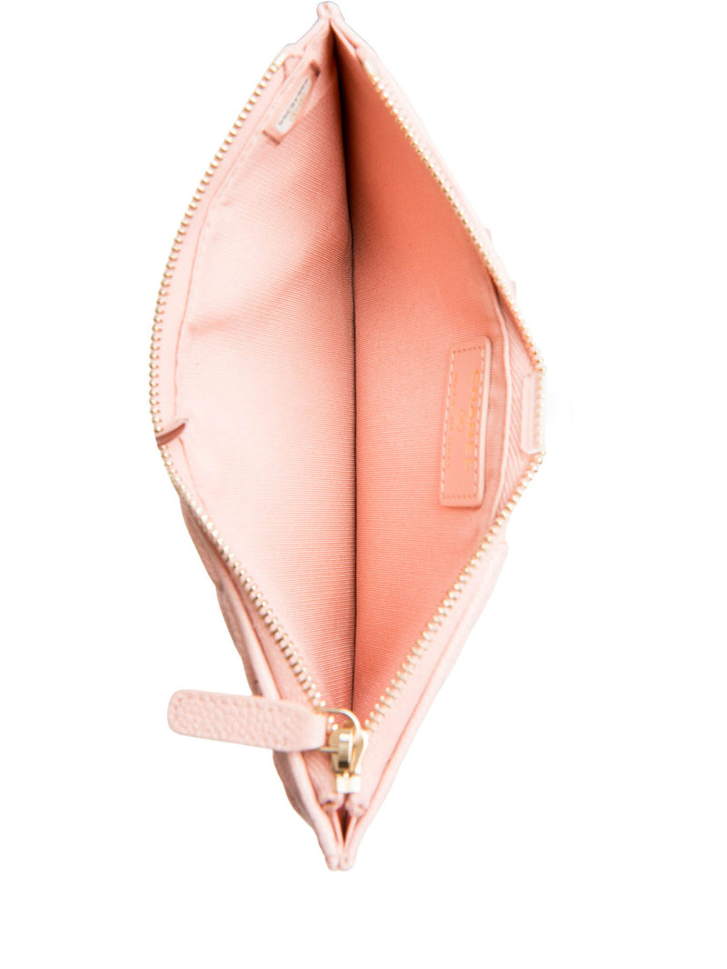 CHANEL Camellia Quilted Caviar Leather iPhone Bag Clutch Pink