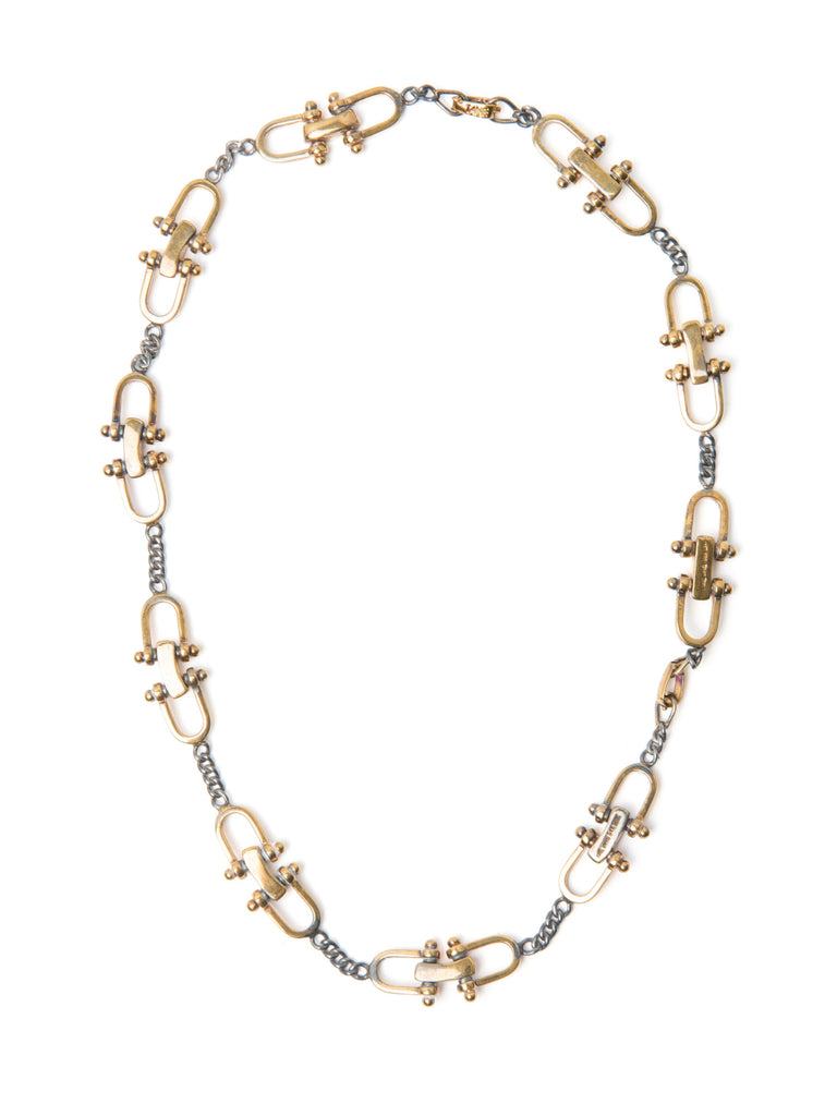 Tane Mexico Vintage 925 Sterling Silver Horse-bit Dual Tone Necklace Gold Silver