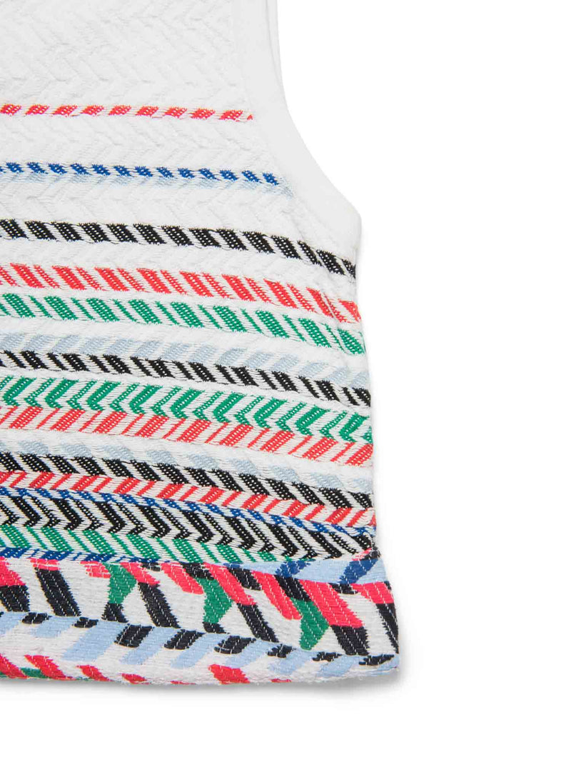 CHANEL Knitted Chevron Sweater Vest White Multicolor