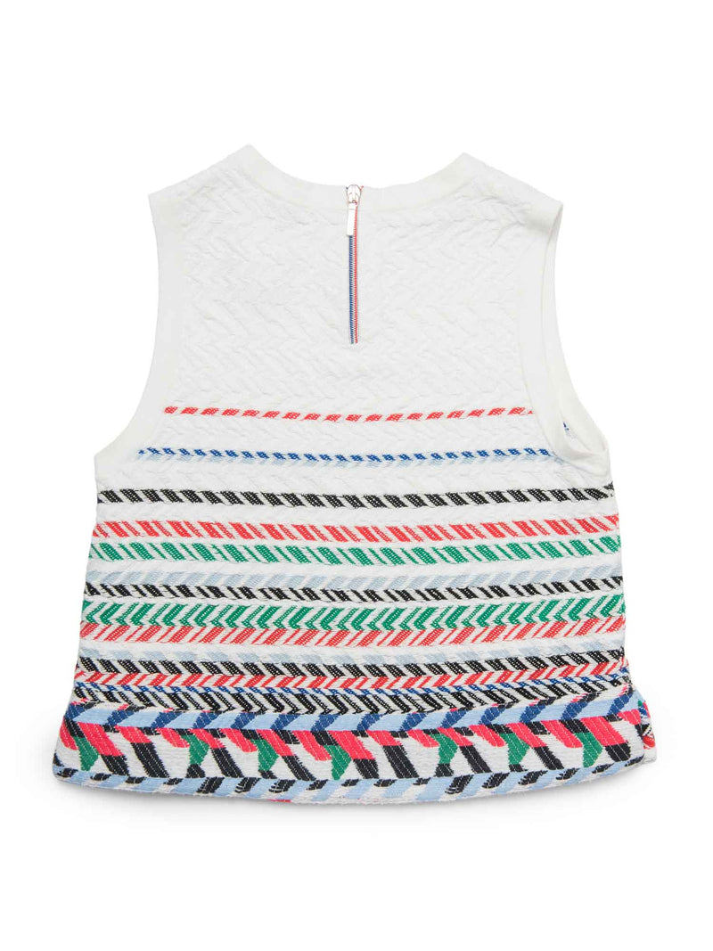 CHANEL Knitted Chevron Sweater Vest White Multicolor