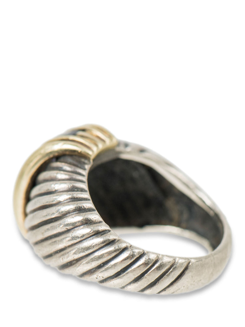 David Yurman 14K Gold Sterling Silver Cable Ring-designer resale