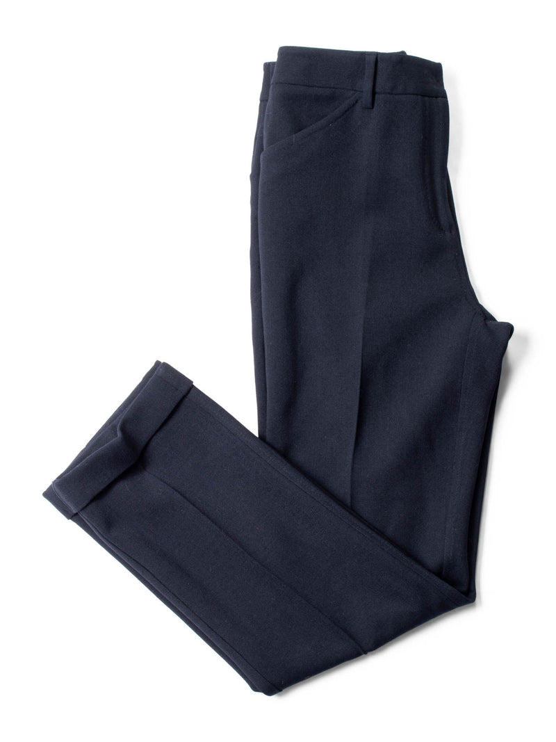 Dolce and Gabbana Wool Cuffed Pants Black-designer resale