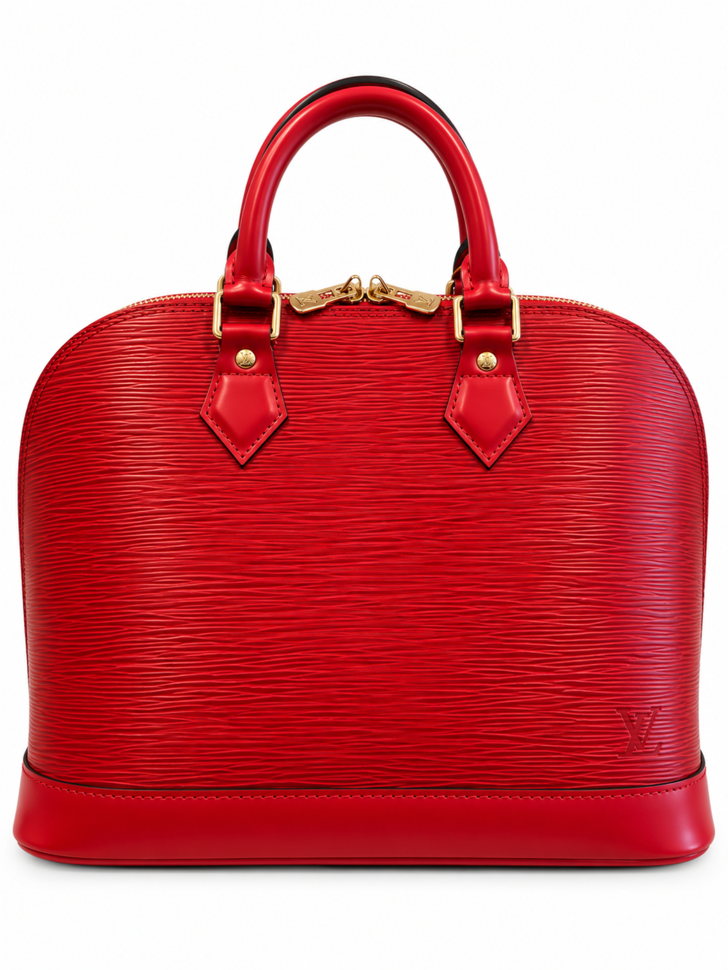 Louis Vuitton LV Logo Epi Leather Alma Bag MM Red