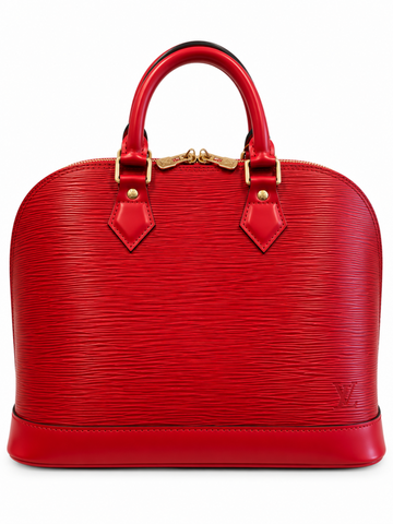 Louis Vuitton LV Logo Epi Leather Alma Bag MM Red