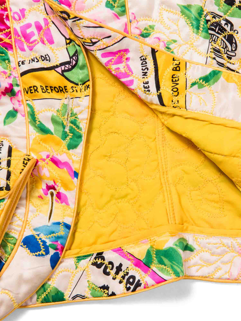 Emanuel Ungraro Vintage Embroidered Quilted Silk Jacket Multicolor-designer resale