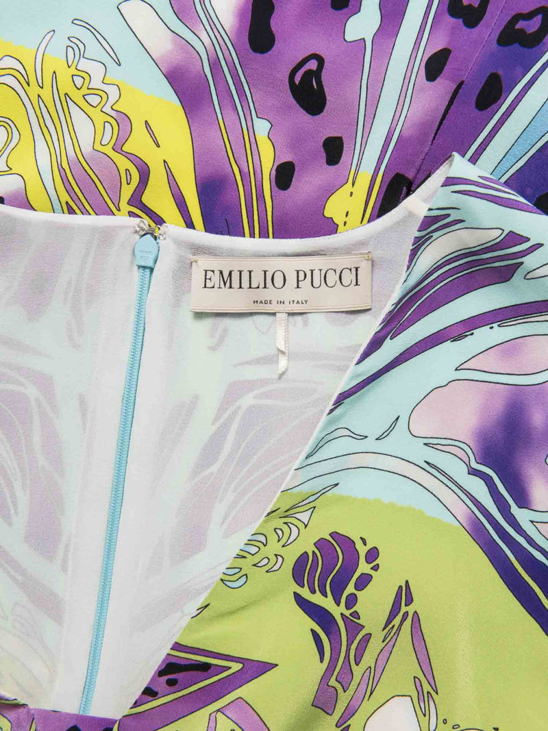 Emilio Pucci Vintage Signed Star Long Sleeve Dress Multicolor-designer resale