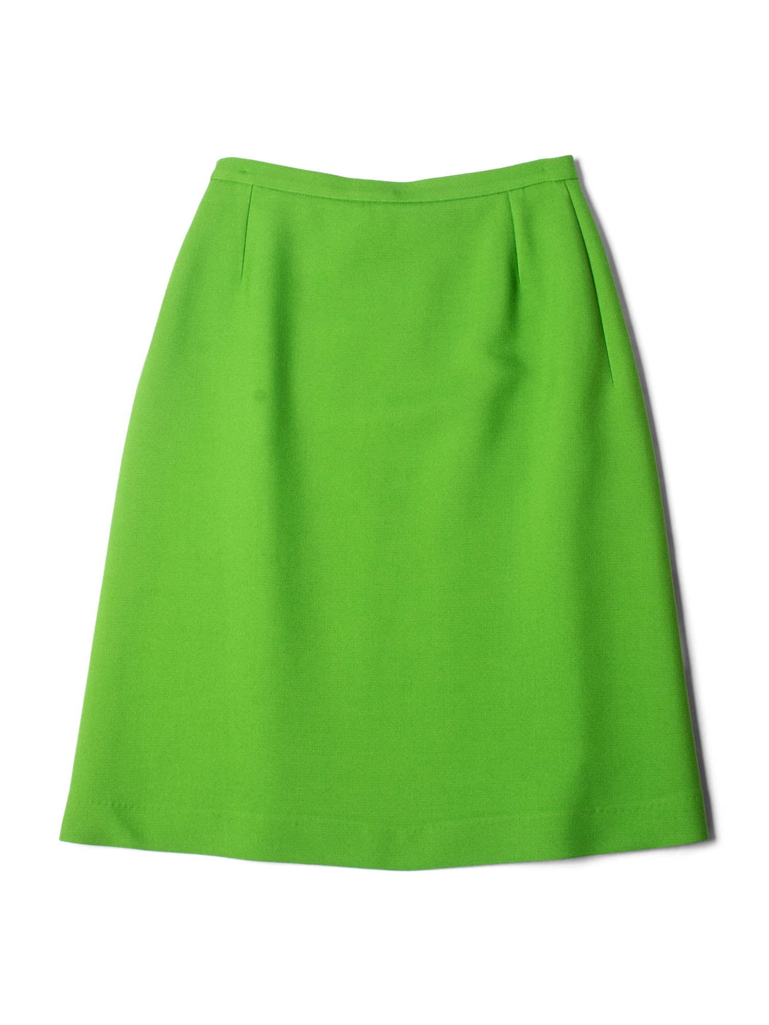 Escada Runway Wool A-Line Pleated Skirt Green
