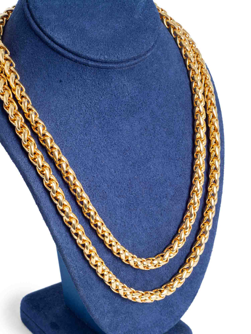 Fendi 24K Gold Plated Chunky Chain Necklace-designer resale