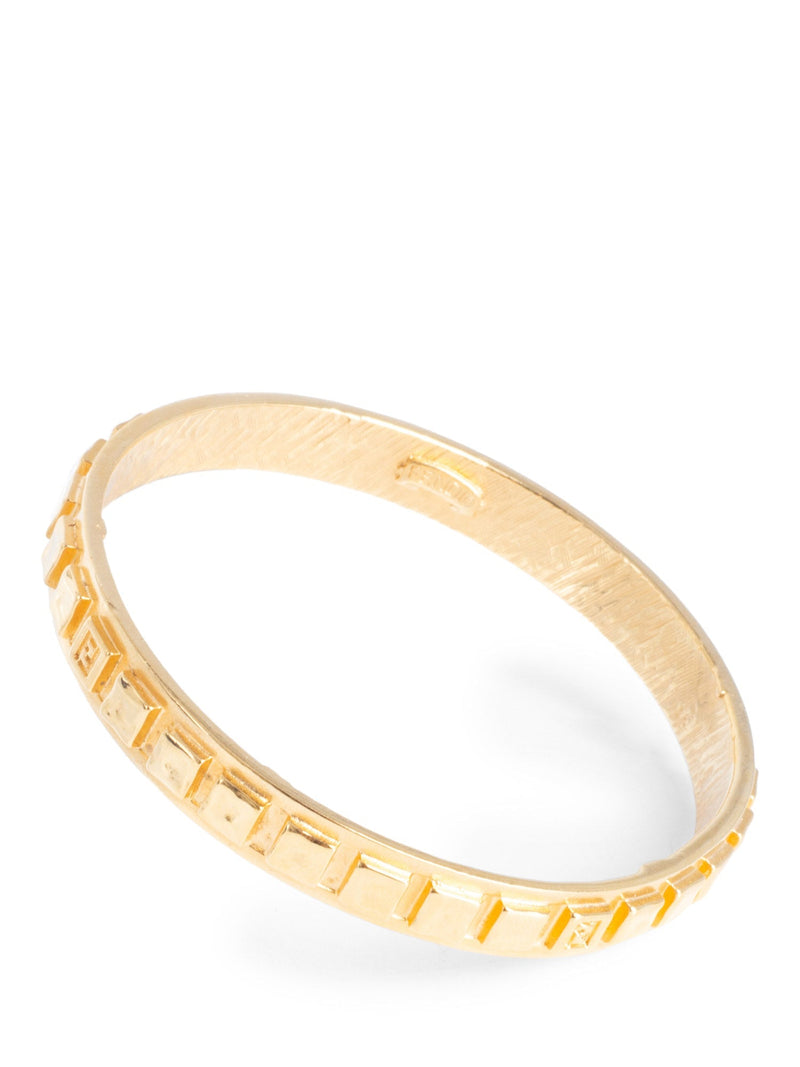 Fendi 24k Gold Plated FF Logo Bangle Bracelet-designer resale