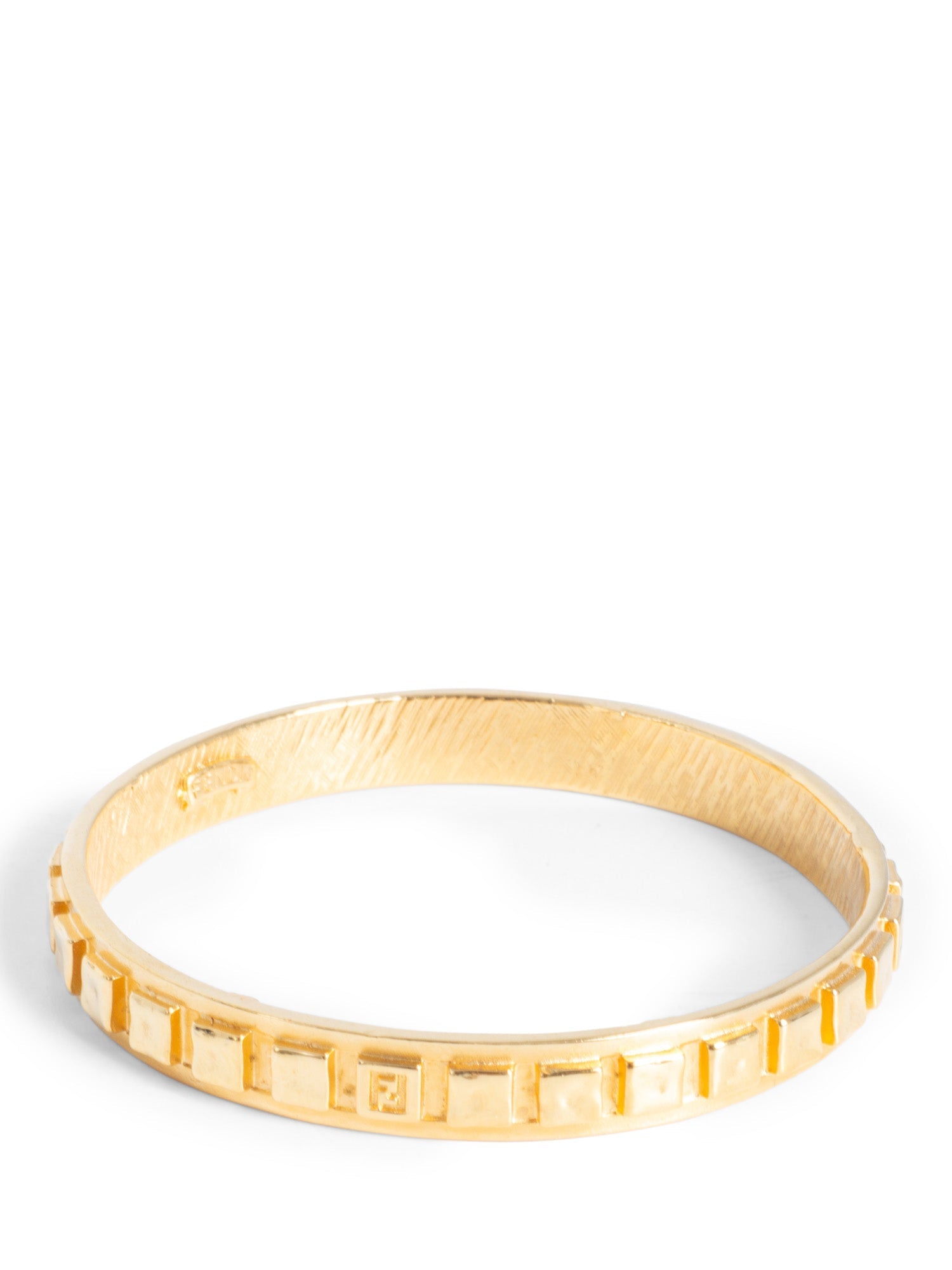Fendi 24k Gold Plated FF Logo Bangle Bracelet-designer resale