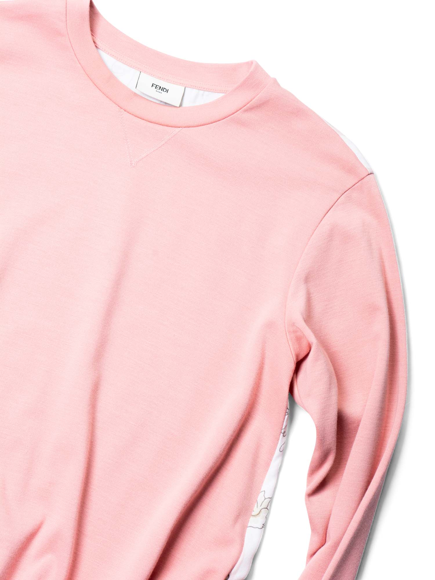 Fendi Pink Flocked Logo T-Shirt