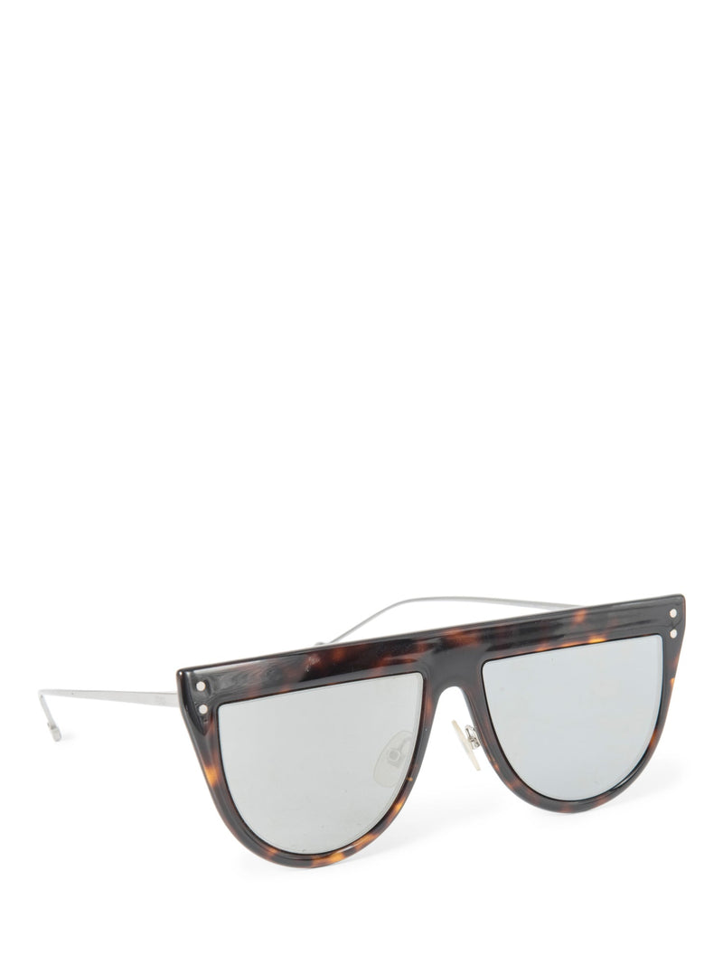 Fendi Logo Tortoise Shell Flat Top Sunglasses Black Brown-designer resale