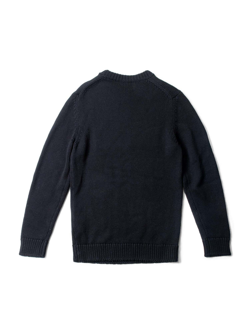 Fendi Logo Wool Knit Oversized Sweater Black White-designer resale