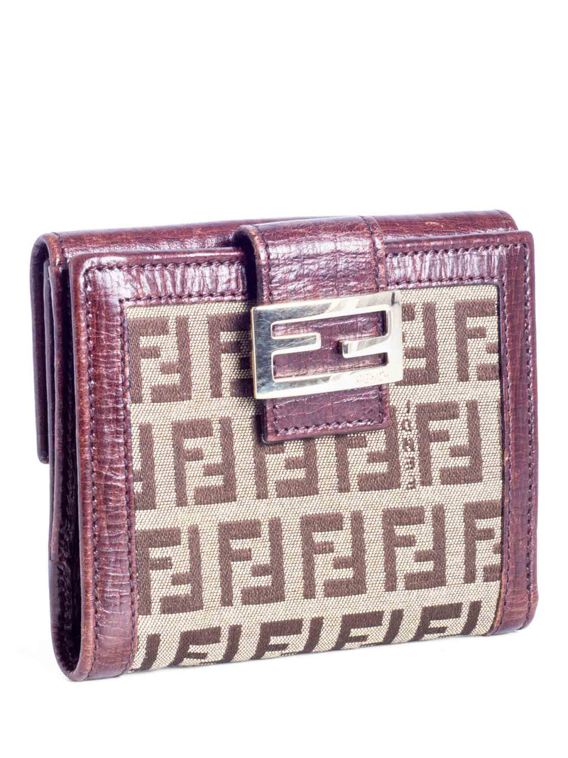 Fendi Monogram Zucca Wallet Brown-designer resale