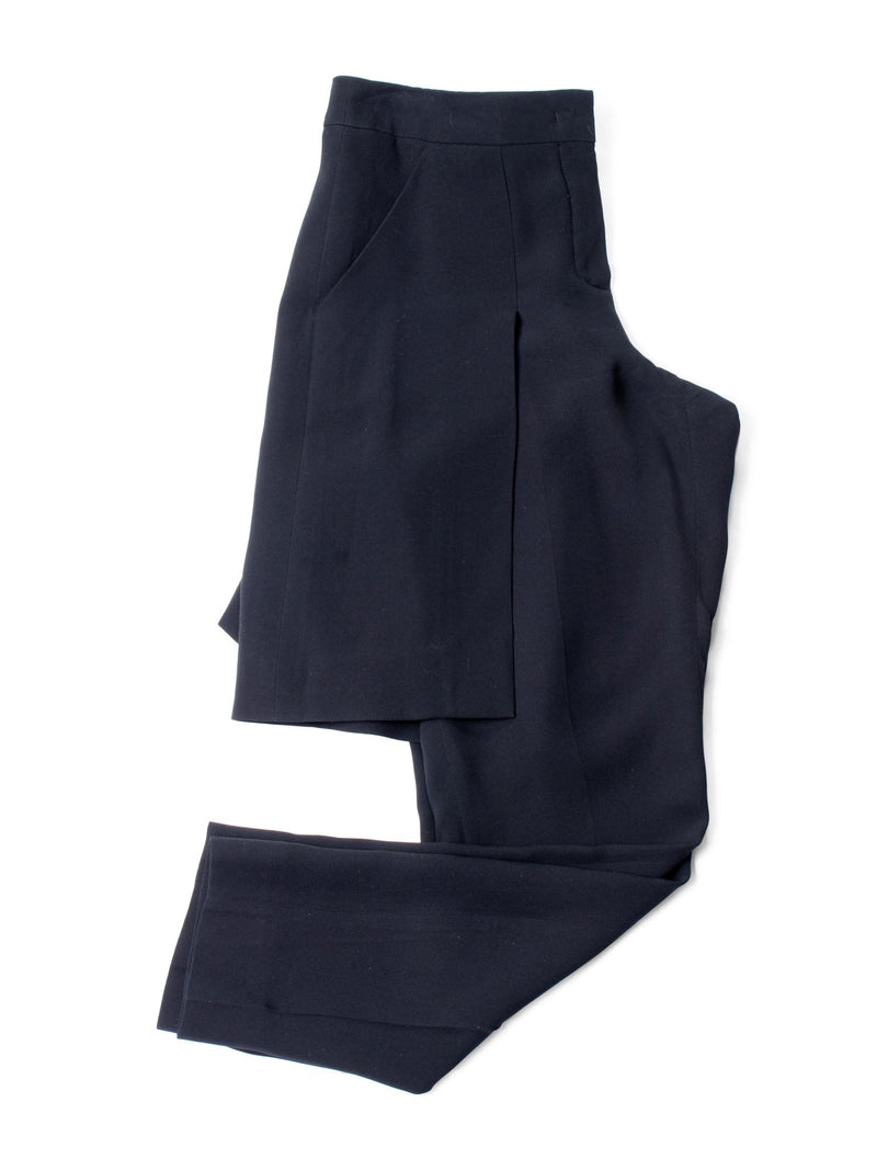 Fendi Skirt Wrap Silk Pants Black-designer resale