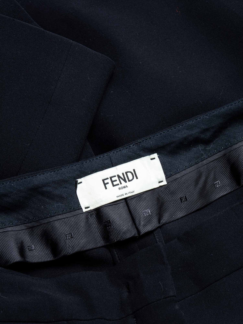 Fendi Skirt Wrap Silk Pants Black-designer resale