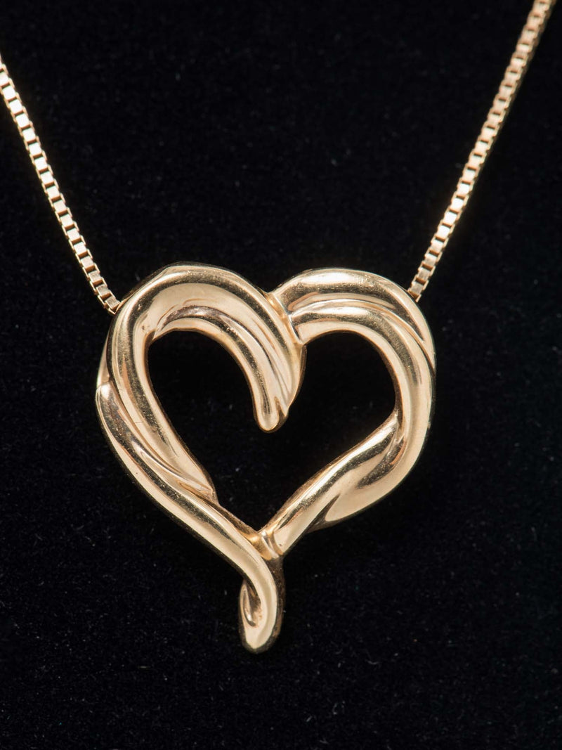Fortunoff 14K Heart Pendant Necklace Yellow Gold-designer resale