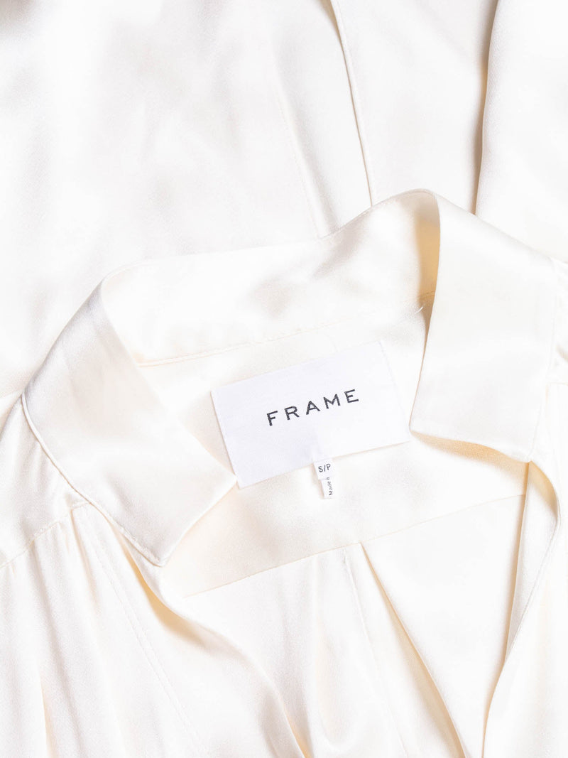 Frame Silk Maxi Dress Ivory-designer resale