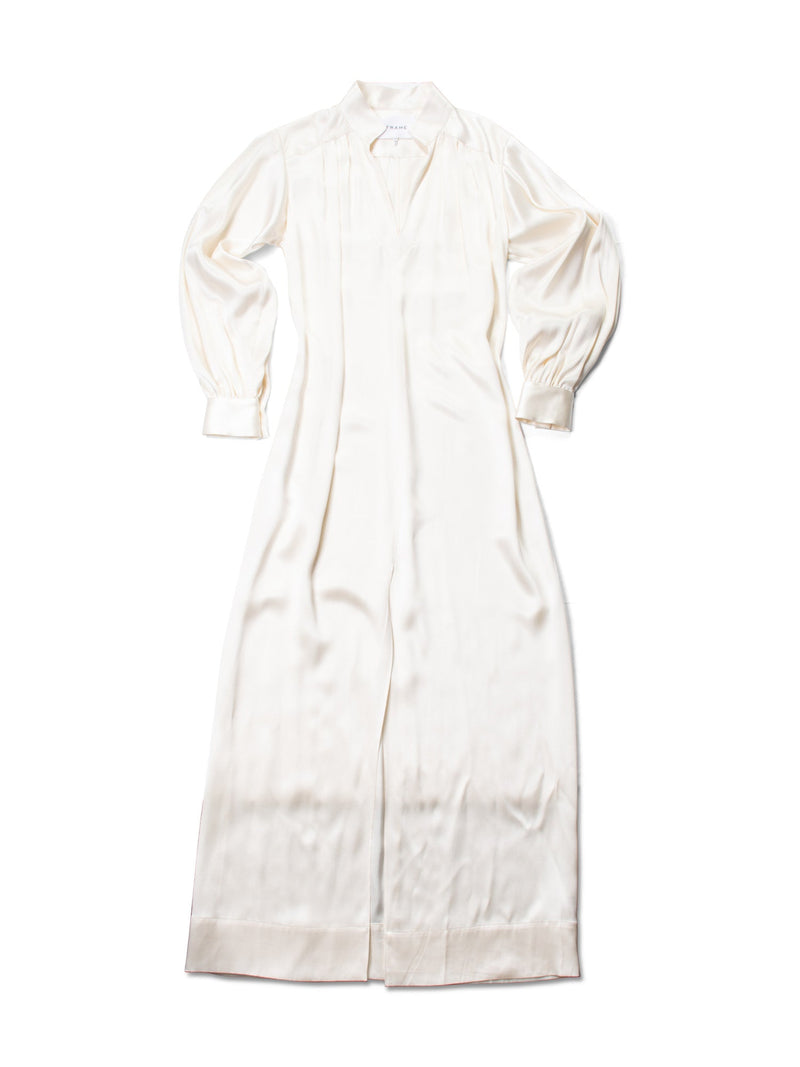 Frame Silk Maxi Dress Ivory-designer resale