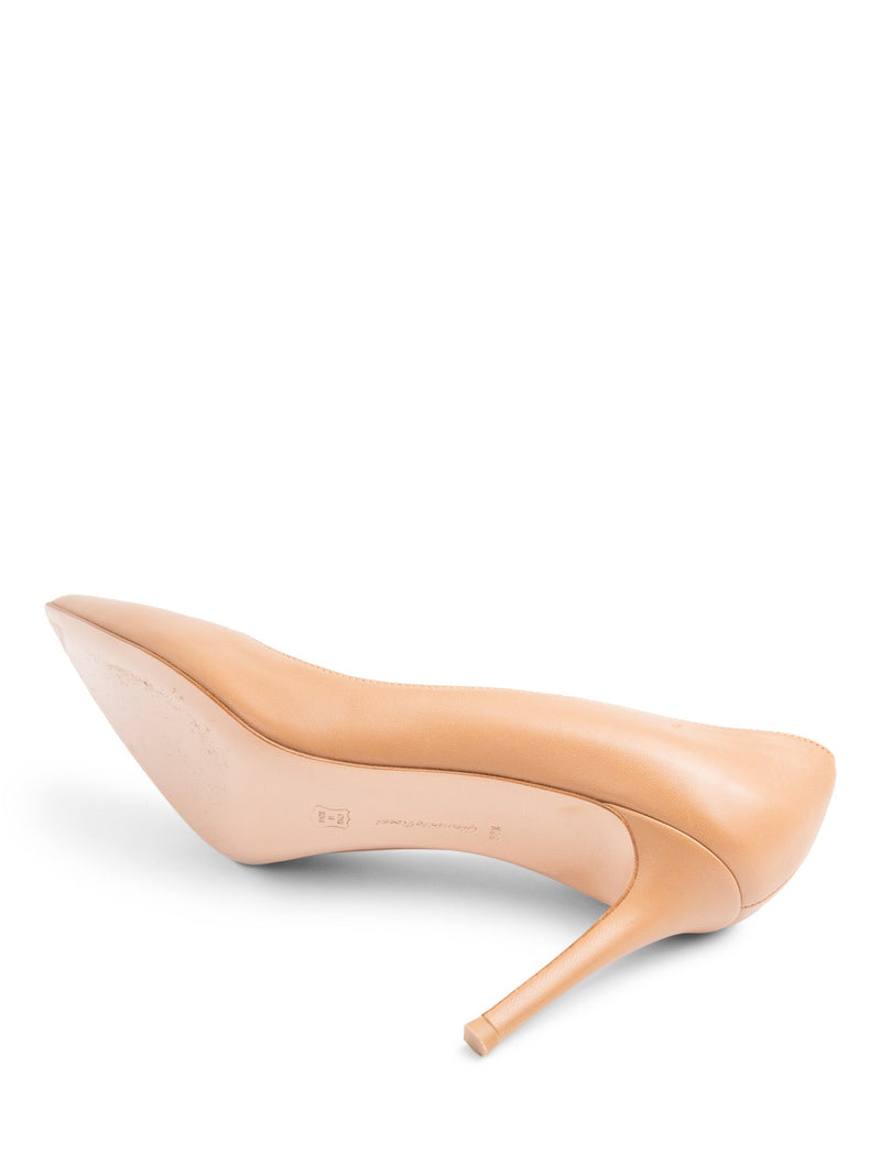 Gianvito Rossi Leather Pumps Beige-designer resale