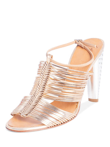Giuzeppe Zanotti Studded Heel Sandal Rose Gold-designer resale