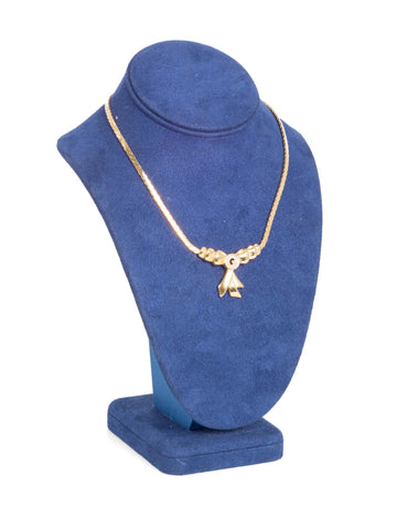 Givenchy G Logo Rhinestone Bow 24K Gold Plated Necklace-designer resale