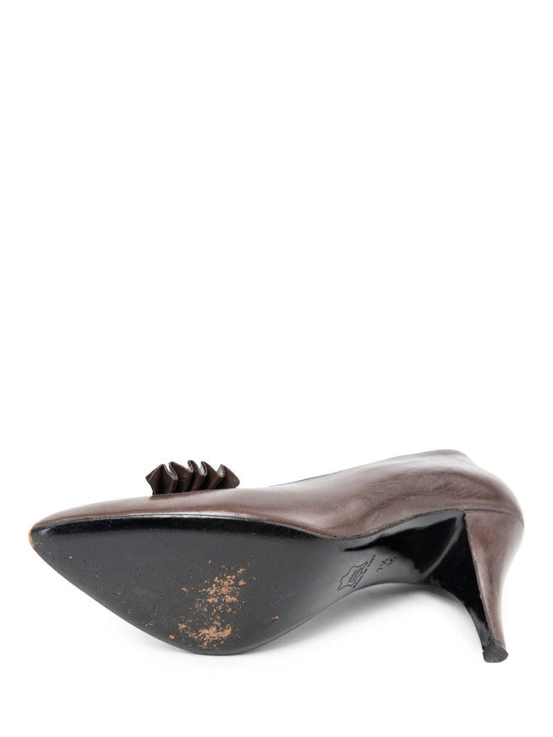 Givenchy Leather Bow Pumps Brown-designer resale