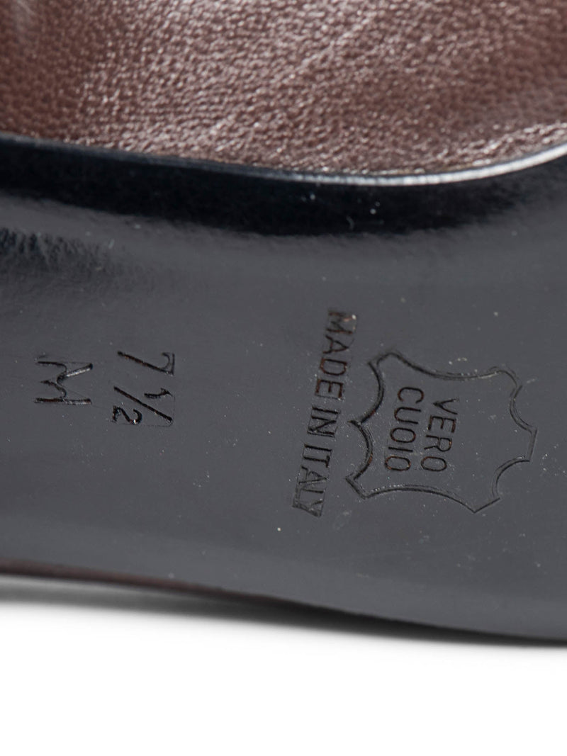 Givenchy Leather Bow Pumps Brown-designer resale