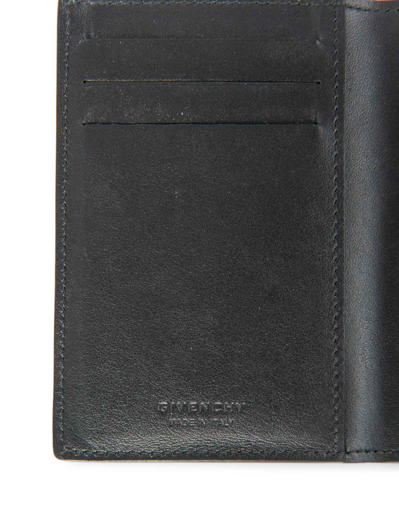 Givenchy Leather Paint Logo Unisex Wallet Black Silver-designer resale