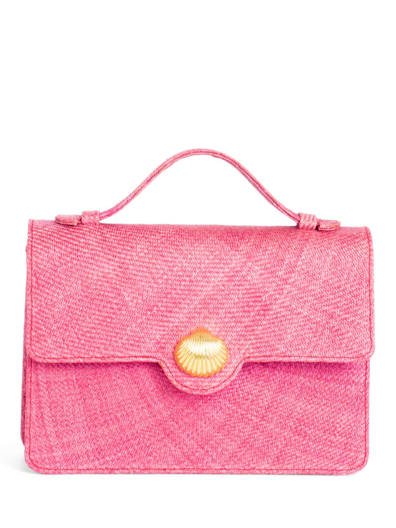 Givenchy Vintage Raffia Top Handle Flap Bag Pink-designer resale