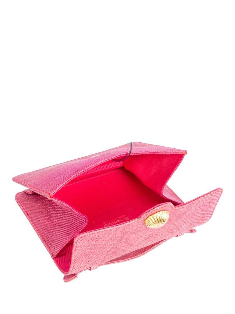 Givenchy Vintage Raffia Top Handle Flap Bag Pink-designer resale