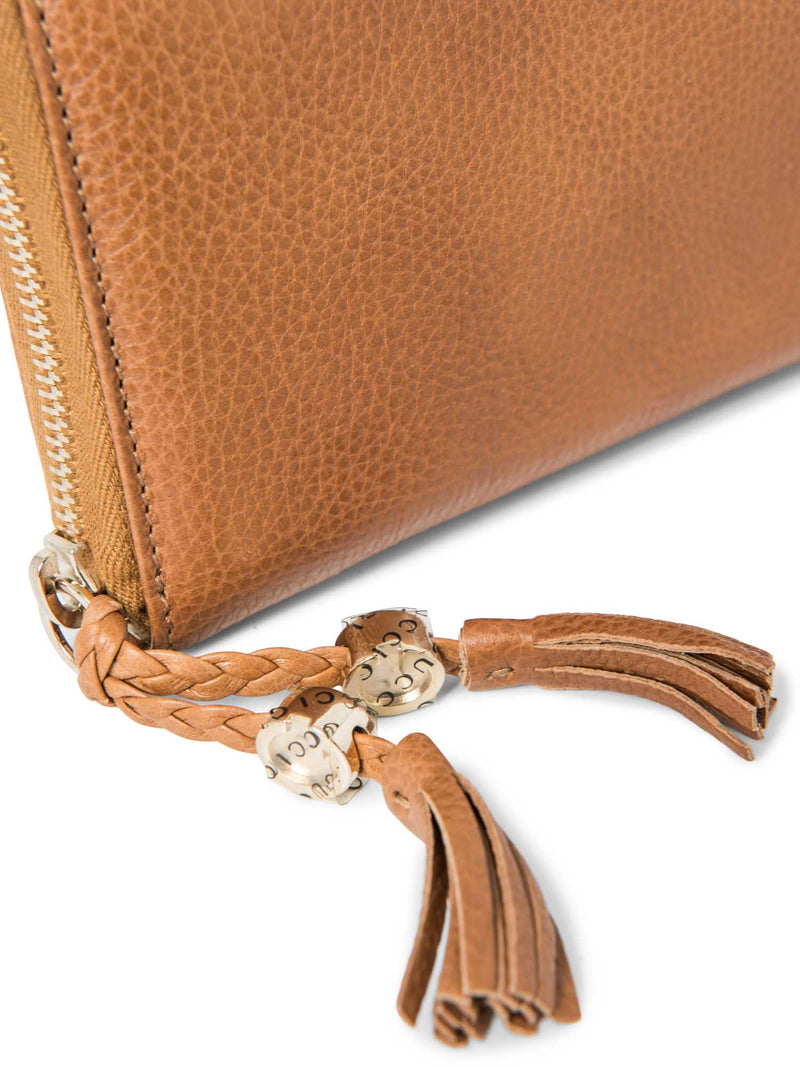 Gucci GG Leather Tassel Long Wallet Whisky Brown-designer resale