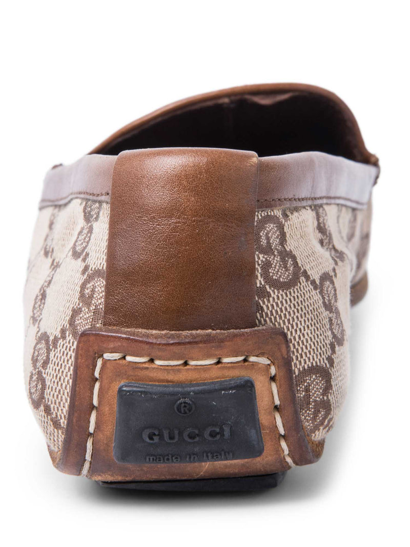 Gucci GG Logo Canvas Loafers Brown-designer resale