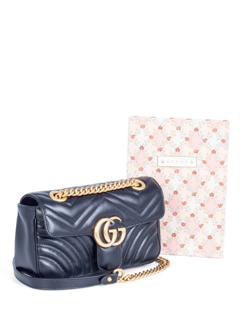 Gucci GG Logo Chevron Quilted Leather Marmont Messenger Bag-designer resale