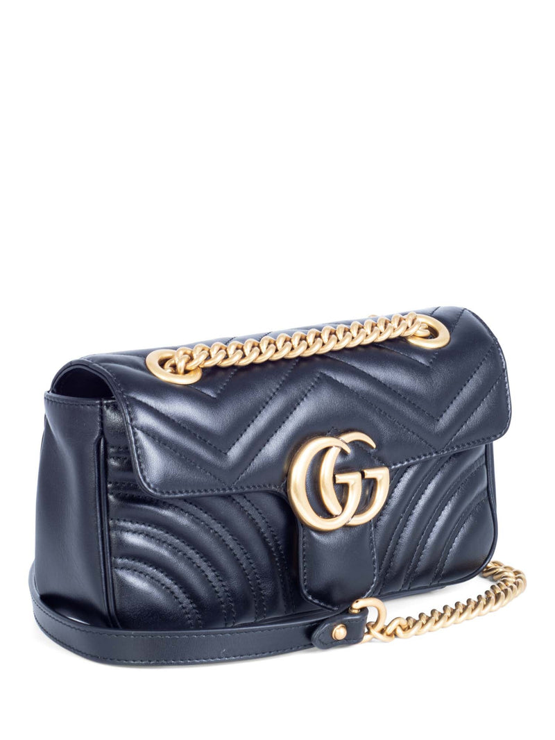 Gucci GG Logo Chevron Quilted Leather Marmont Messenger Bag-designer resale