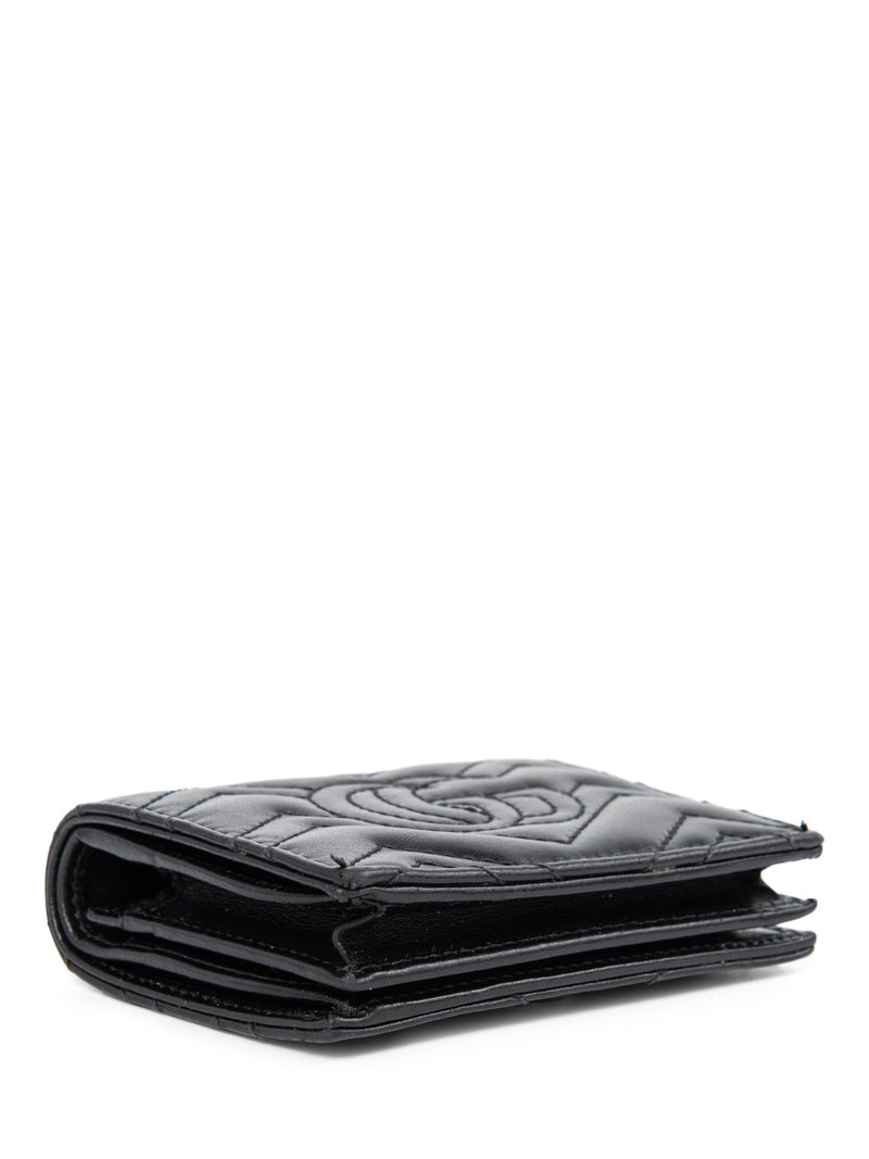 Gucci GG Logo Marmont Credit Card Wallet Black Gold-designer resale