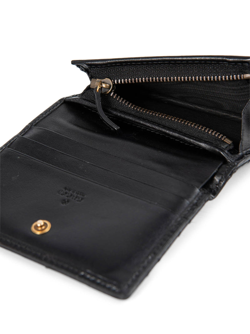 Gucci GG Logo Marmont Credit Card Wallet Black Gold-designer resale
