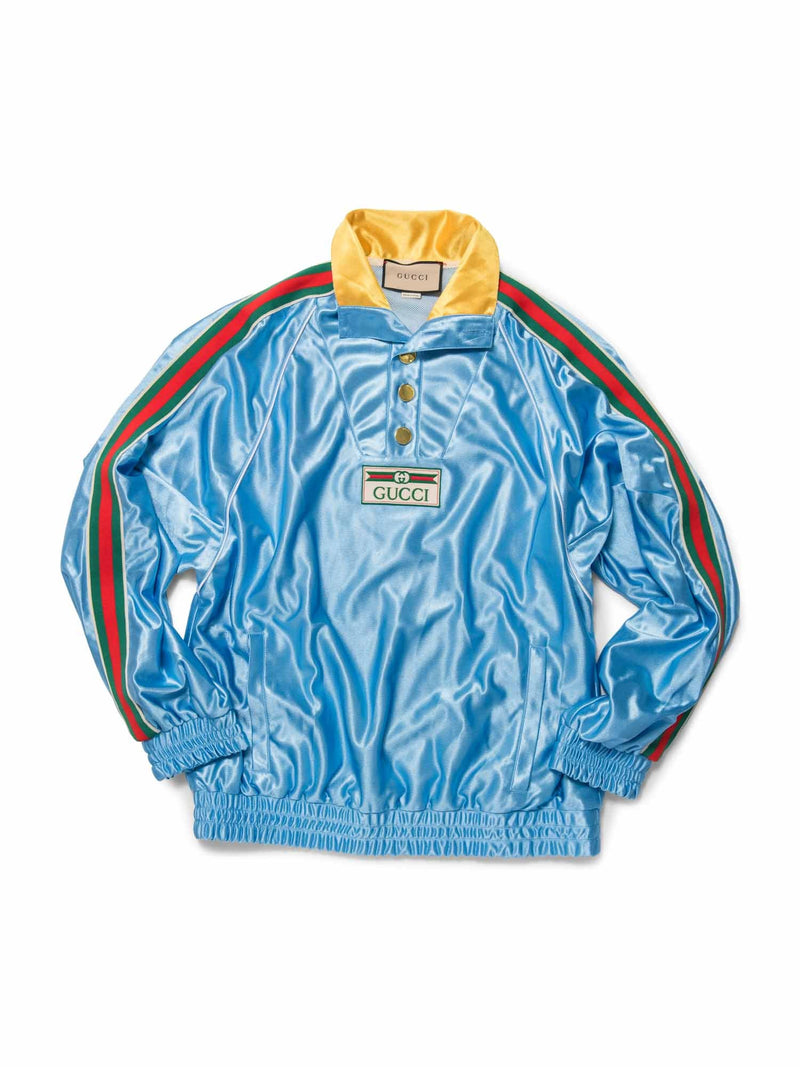 Gucci GG Logo Web Unisex Tracksuit Jacket Blue Multicolor-designer resale