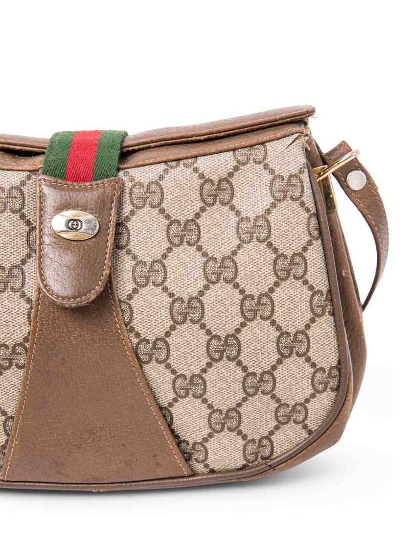 Gucci GG Logo Webstripe Messenger Bag Brown