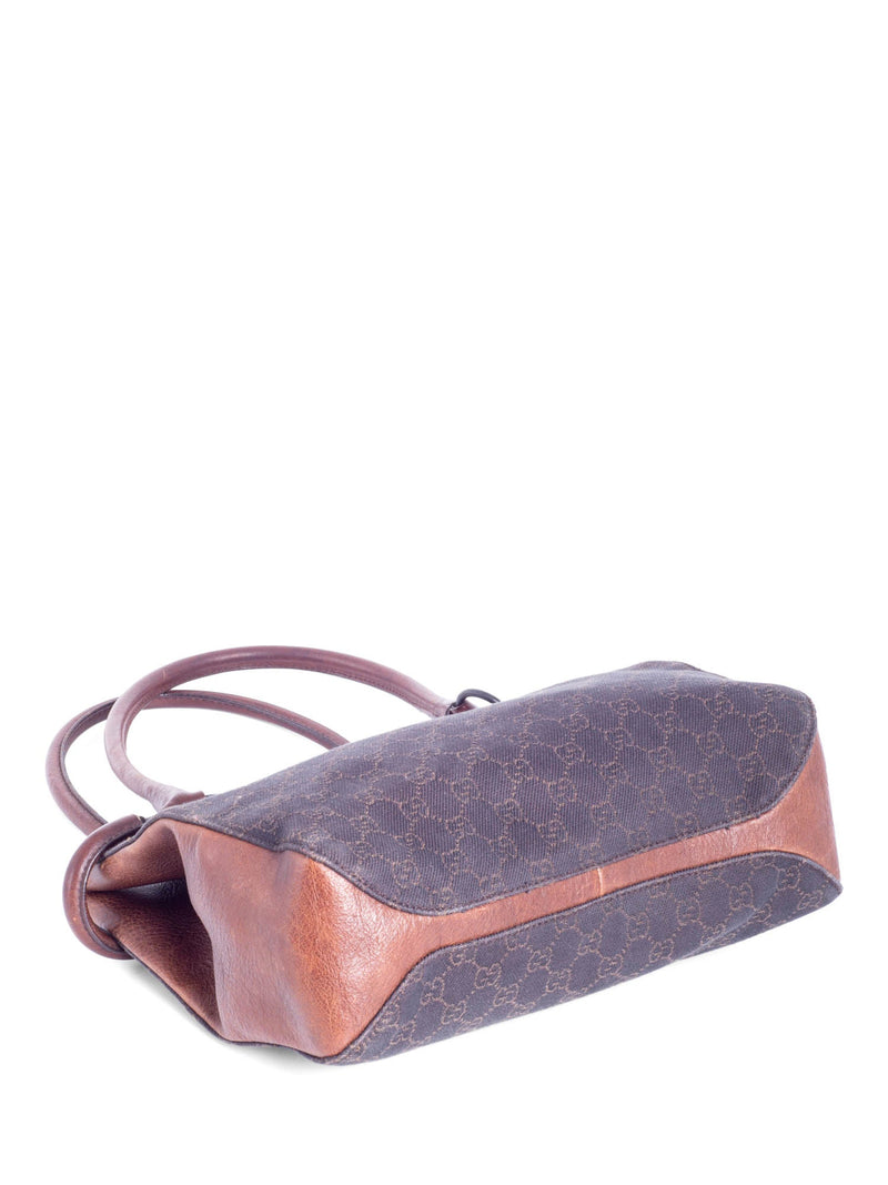 Gucci GG Supreme Denim Horsebit Tote Black Brown-designer resale