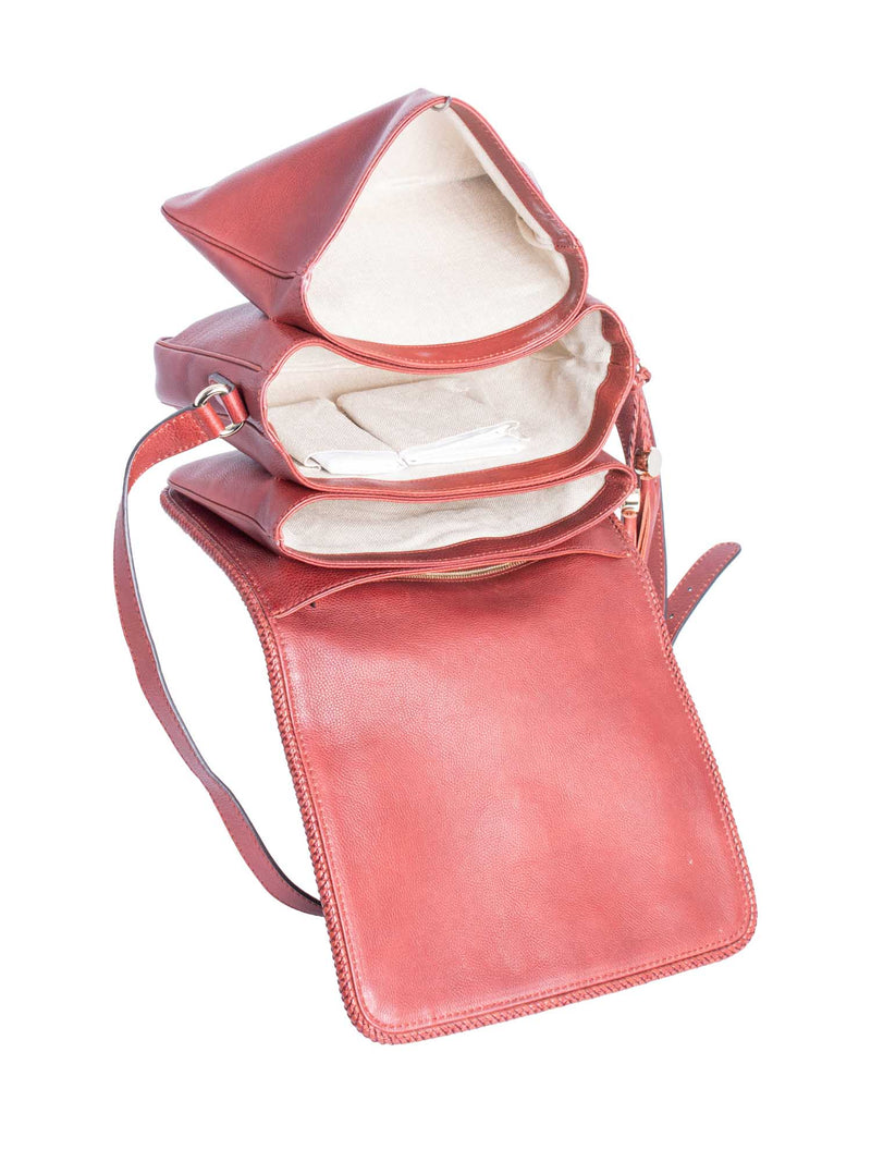 Gucci Leather Tassel Horsebit Messenger Flap Bag Burgundy-designer resale