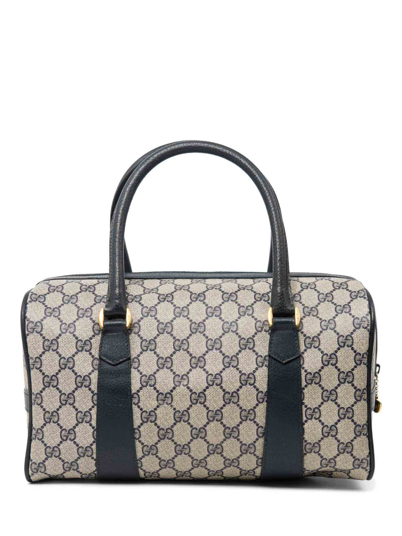 Gucci Vintage GG Supreme Web Stripe Boston Bag