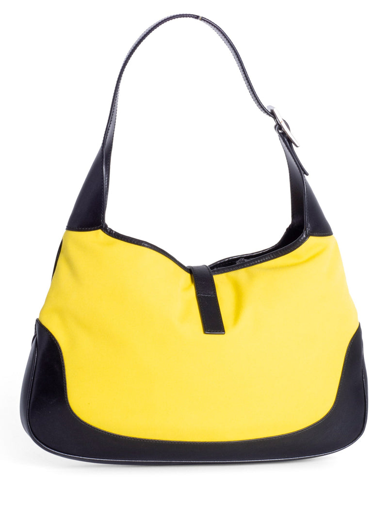 Gucci Vintage Jackie-O Shoulder Bag Yellow Black-designer resale