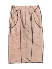 Gucci by Tom Ford Lace Mesh Pencil Midi Skirt Beige