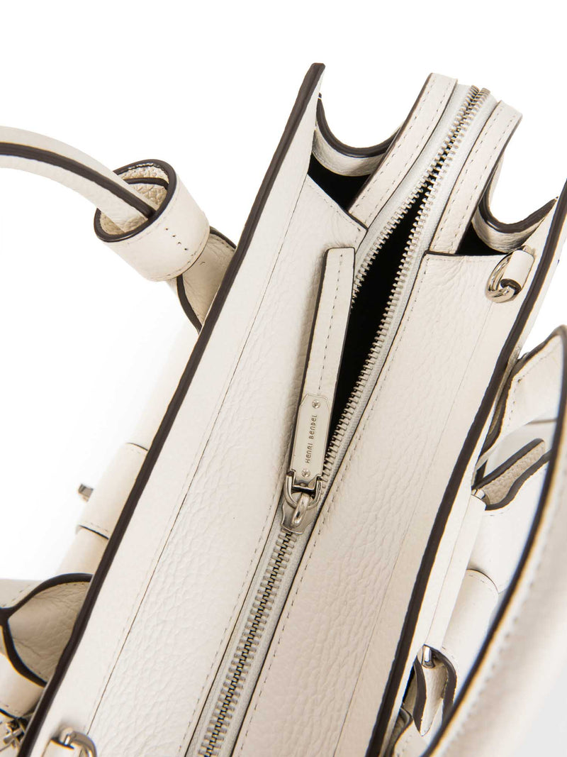 Henri Bendel Leather Top Handle Bag Backpack White-designer resale