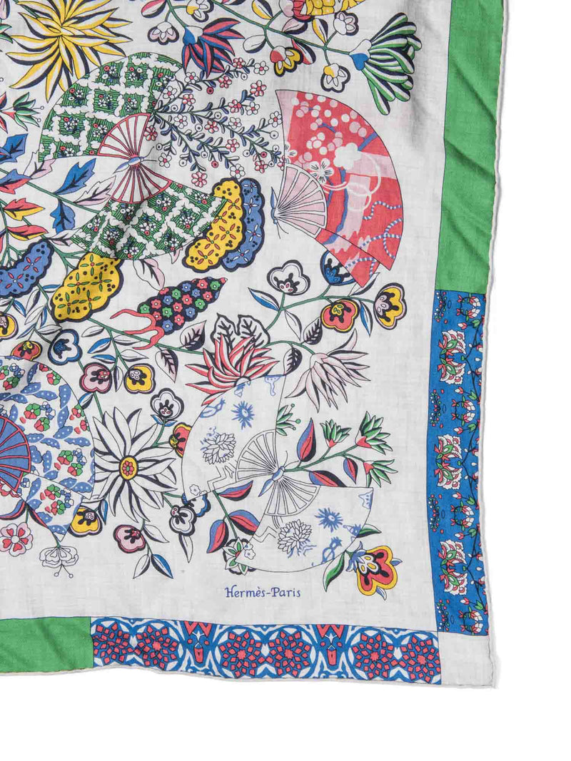 Hermes Cashmere Silk Floral Pashmina Scarf Multicolor-designer resale