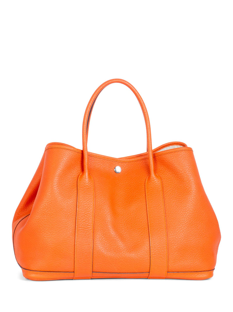Hermes Clemance Leather Garden Party Bag 36 MM Orange-designer resale